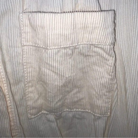 Urban Outfitters Knock Out Corduroy Romper Cream Women’s Size XS Button Preppy - Picture 5 of 11